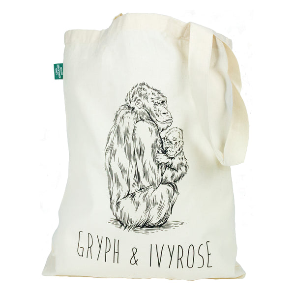 Gryph and Ivyrose Tote bag featuring one of our signature animals 